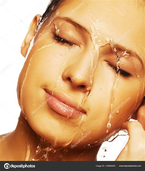 Woman Face With Water Drop Stock Photo Kanareva 153884940