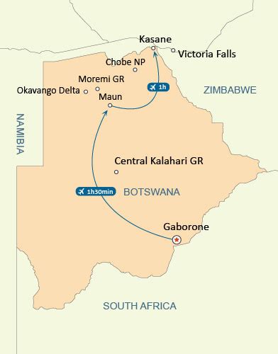 Tourist Map Of Botswana