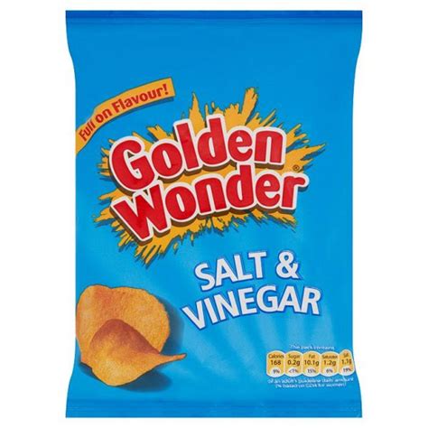 Golden Wonder Salt And Vinegar Flavour Crisps 375g Approved Food