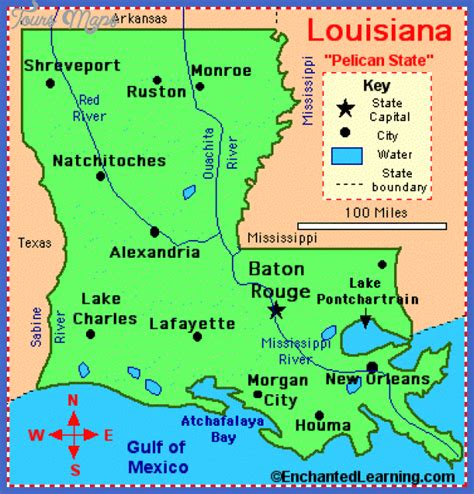 Louisiana Map With Major Cities World Of Light Map