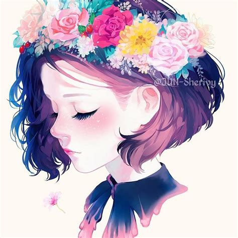 17 Brown Hair Flower Crown Aesthetic Art Aesthetic Cute Anime Girl Pics Anime Wallpaper Hd