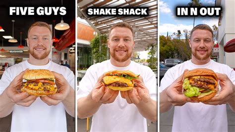five guys vs shake shack vs in n out burger in los angeles youtube
