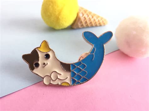 Kawaii Cat Pin Funny Enamel Pin Anime Pins Enamel Pins Enamel Etsy