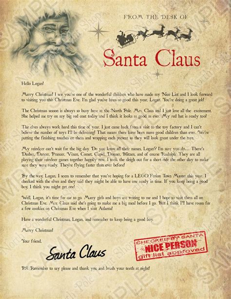 Written By Santa Santas Letter No 3 Preview A Personalized Letter