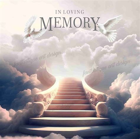 In Loving Memory Png Memorial Background Template Stairs To Etsy Canada