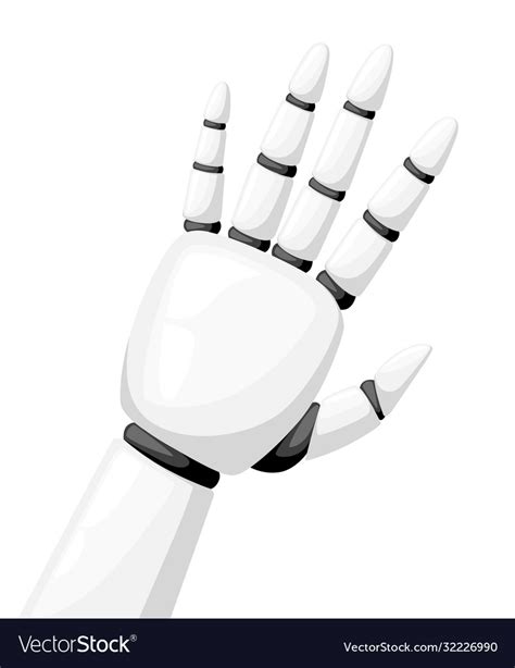 White Robot Hand Or Robotic Arm For Prosthetics Vector Image