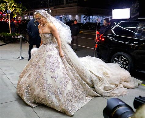 Jennifer Lopez Was Spotted Wearing The Most Blinged Out Wedding Dress