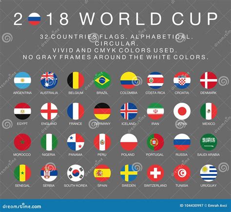 Drapeaux De La Coupe Du Monde De Fifa 2018 De 32 Pays Photographie