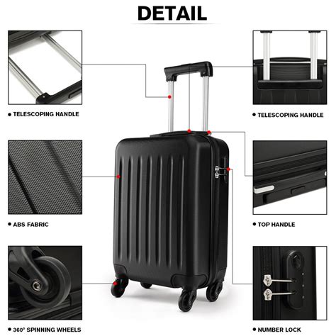 Handbag or laptop) maximum dimensions: K1872L - KONO CABIN SIZE LUGGAGE - SUITABLE FOR ALL ...