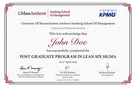 Lean Six Sigma Certification Course Online Pgp With Umass Amherst