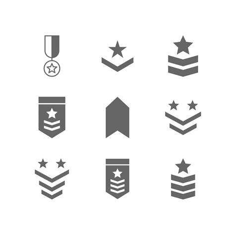 Premium Vector Military Rank Set Icon Symbol Design Templates