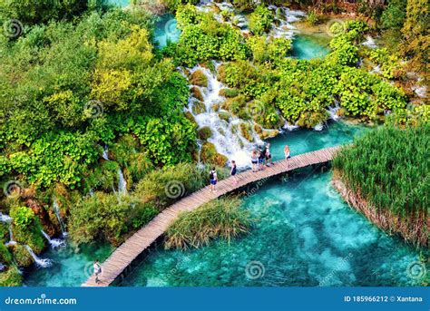 Waterfalls In Plitvice Lakes National Park Croatia Editorial