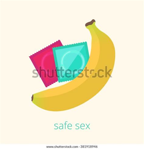Banana Condom Safe Sex Concept Stock Vector Royalty Free 381918946
