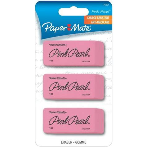 Paper Mate Pink Pearl Premium Erasers Large 3 Count