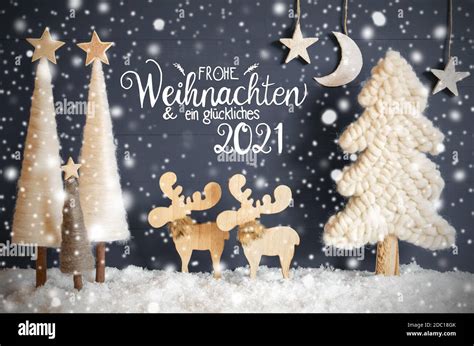 German Frohe Weihnachten Und Ein Glueckliches 2021 Means Merry