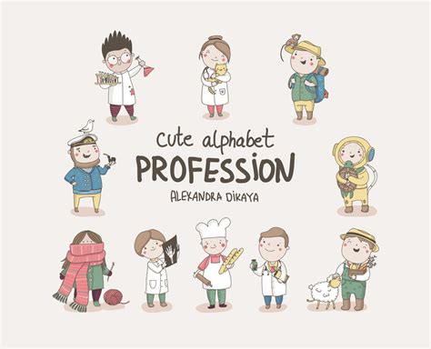 Cute Alphabet Profession