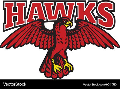 Red Hawk Mascot Royalty Free Vector Image Vectorstock