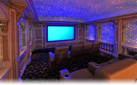 Home theater. | Custom homes, Home theater, Blue family rooms