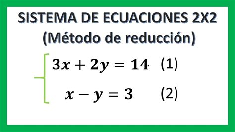 Como Resolver Un Sistema De Ecuaciones 2x2 Por El Método De Reducción