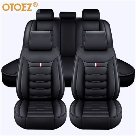 otoez car seat covers full set leather front and rear bench backrest seat cover set universal
