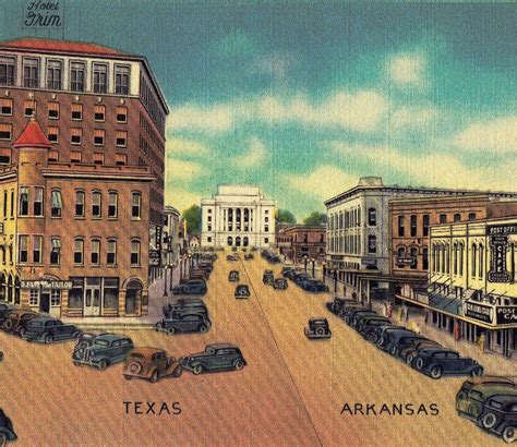 1930s Texarkana Arkansas State Line Ave Looking North Unused Etsy