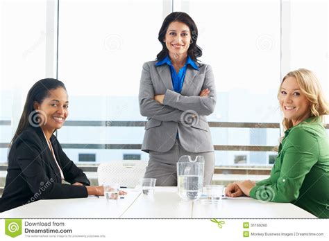 Group Of Women Meeting In Office Stock Photo Image Of Smiling