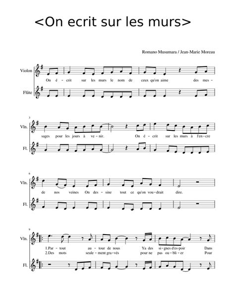 Sheet Music For Violin Flute Download Free In Pdf Or Midi