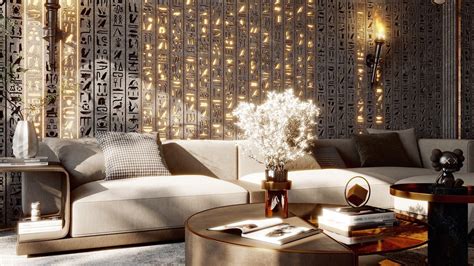 Artstation Modern Living Room With Ancient Egyptian Style Egyptian Home Decor Ancient