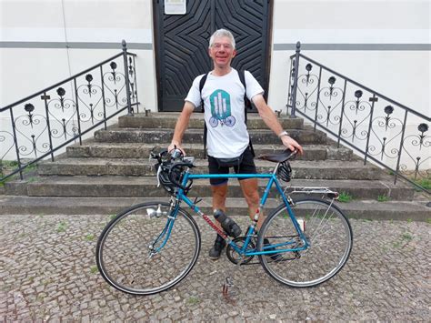 Fahrradkantor Martin Schulze musiziert am Dienstag, den 30. August, um