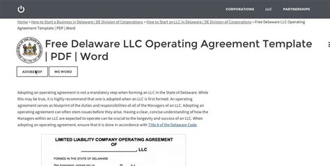C., which gives the court jurisdiction over nonresidents who contract to insure or act as surety for any agreement, among other things, executed or to be performed within delaware, did not apply because discovery confirmed neither the swiss accounting firm nor its. Free Delaware LLC Operating Agreement Template | PDF ...