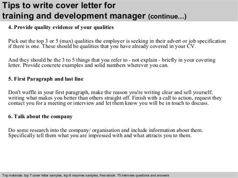 The most effective way to digest the tips is to. Training and development manager cover letter