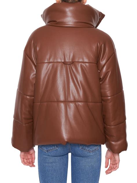 Nanushka Hide Faux Leather Puffer Jacket In Rust Brown Lyst