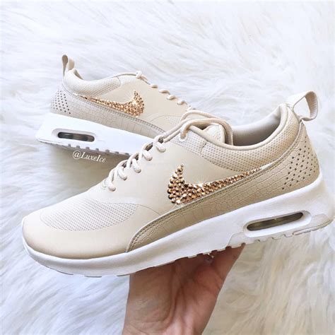 Nike women flex contact wolf grey/metallic rose gold 8.5 b m running. Nike Air Max Thea Womens Oatmeal Sail White Trainers With Rose Gold Swarovski Crystals - Cheap ...