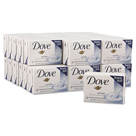 White Travel Size Bar Soap With Moisturizing Lotion By Dove