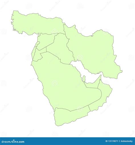Middle East Outline Map Stock Image Image 13119071