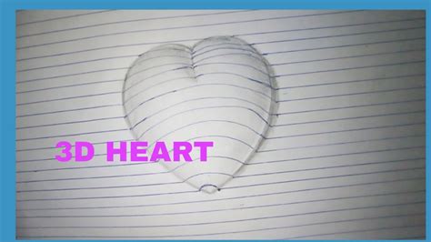 How To Draw 3d Heart Drawing Youtube