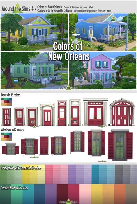 Colors Of New Orleans Walls Doors And Windows At Around The Sims 4