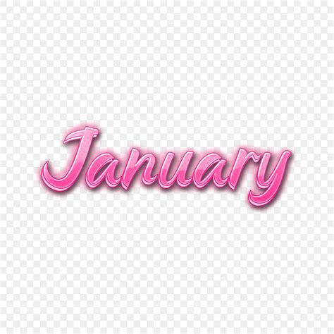 January Month Hd Transparent January Month Pink Calligraphic Lettering