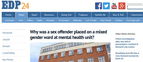 EDP Why Was A Sex Offender Placed On A Mixed Gender Ward At Mental Health Unit Norfolk
