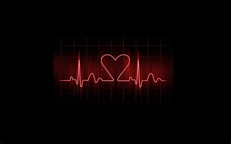 Hd Wallpaper Red Heart Rate Illustration Artistic Love Pulse Trace