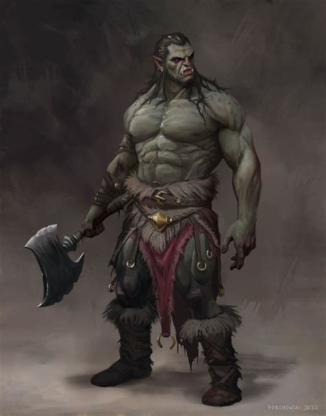 Gharrosh The Half Orc Barbarian Krzysztof Porchowski Jr Fantasy