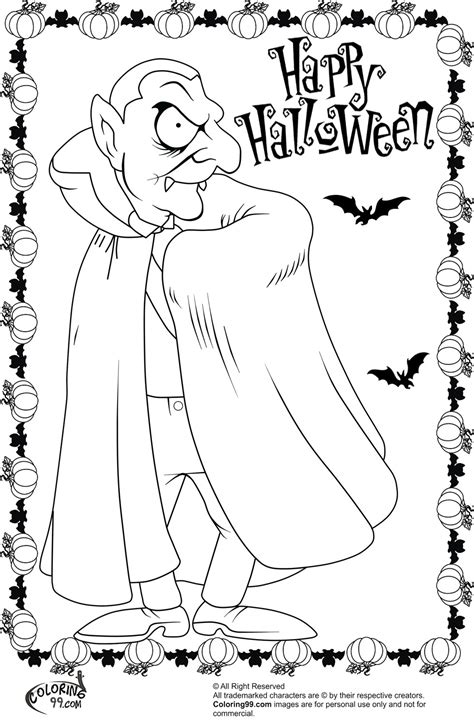 Halloween Vampire Coloring Pages Sketch Coloring Page