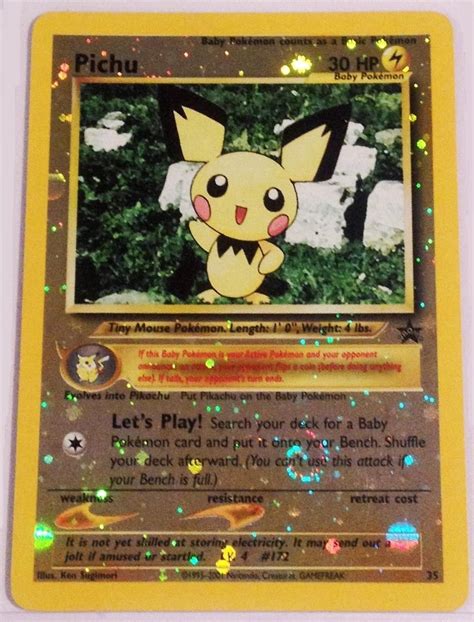 Buy pokemon cards online with the uk's best selection of pokemon cards for sale from sealed boxes to single cards! POKEMON TCG Pichu - 35 - Reverse Rare Pokemon Promo Card ...