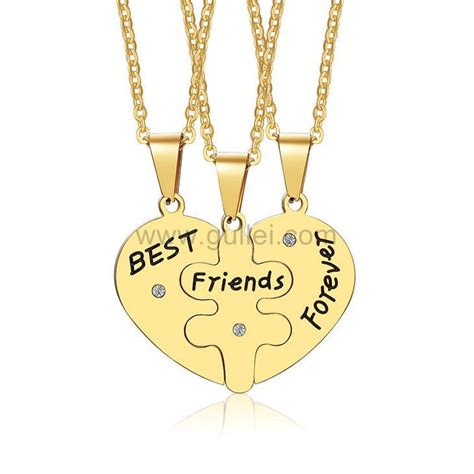 Matching Hearts 3 Piece Bff Necklaces T Set Bff Necklaces T