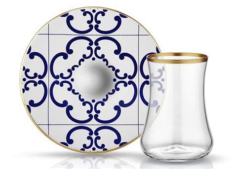Luxurious Turkish Tea Glass Set For Six Grandbazaarshopping Com
