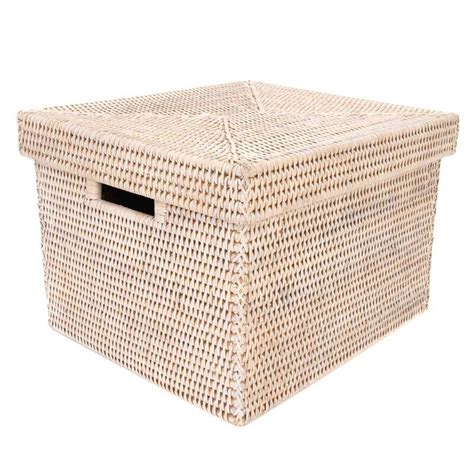 Artifacts Trading Rattan File Box With Lid And Cutout Handles Reviews Wayfair Storage Boxes