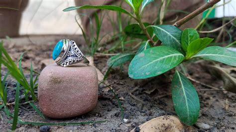 Blue Copper Turquoise Ring Solid Sterling Silver Ring Etsy