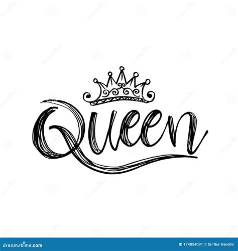 Nap Queen Word With Crown Calligraphy Fun Design To Print On Tee