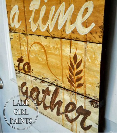 Lake Girl Paints Handpainted Fall Wheat Door Hanging