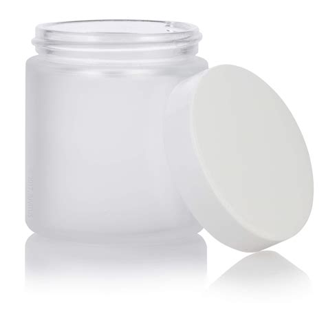 Buy 4 Oz 120 Ml Frosted Clear Glass Straight Sided Jar With White Foam Lined Airtight Lid 6